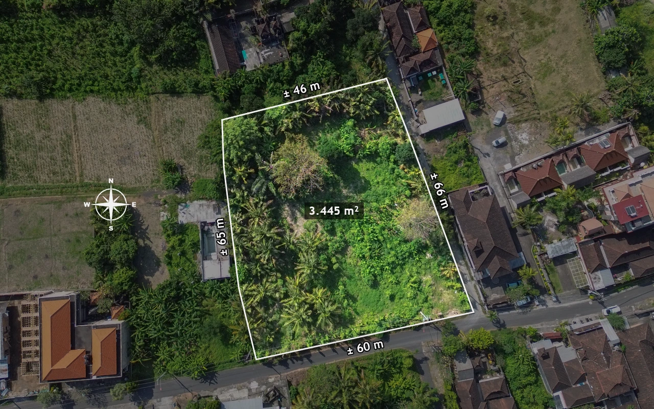 Land for Lease Near Saba Beach, Gianyar Bali